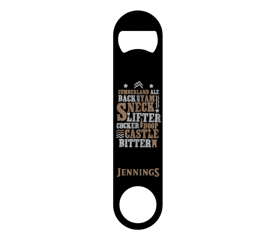 Jennings bar blade bottle opener montage art